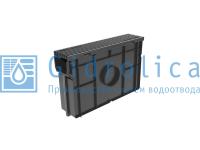 Гидролика Комплект Gidrolica Light: пескоуловитель для пластиковых лотков ПУ 10.11,5.32 - пластиковый с  решеткой РВ- 10.11.50 пластиковой, ячеистой кл. В125