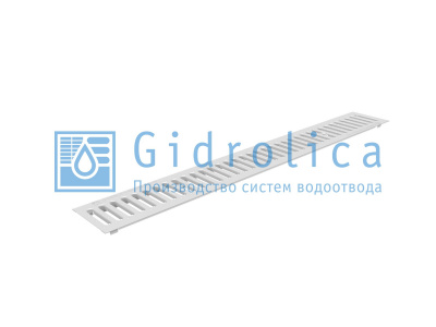 Гидролика Решетка водоприемная Gidrolica Standart РВ-10.13,6.100 - штампованная стальная оцинкованная с отверстиями для крепления, кл. А15